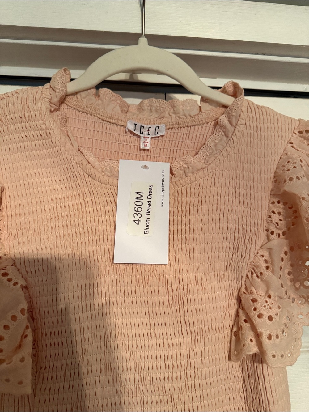Tea Collection Peach Eyelet Ruffle Maxi Dress - Picture 2 of 2